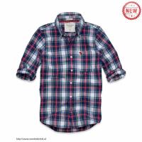 heren abercrombie fitch plaid lang overhemd moose logo rood wit blauw Quick Overhemd 8gl9u522